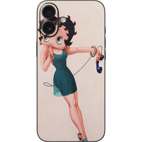Betty Boop On the Phone iPhone 16 Plus Skin
